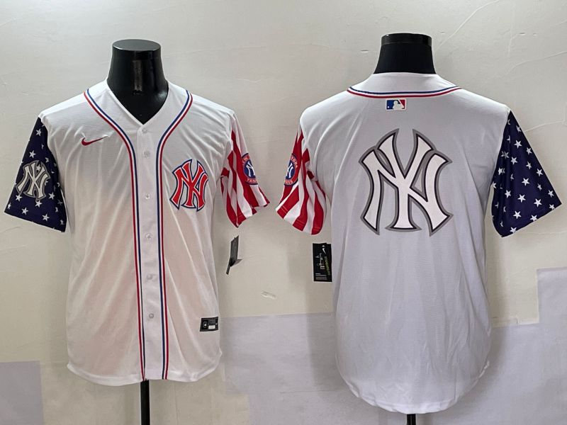 Men New York Yankees Blank White a generation of national flags Jointly Name 2025 Nike MLB Jersey style 30->new york yankees->MLB Jersey